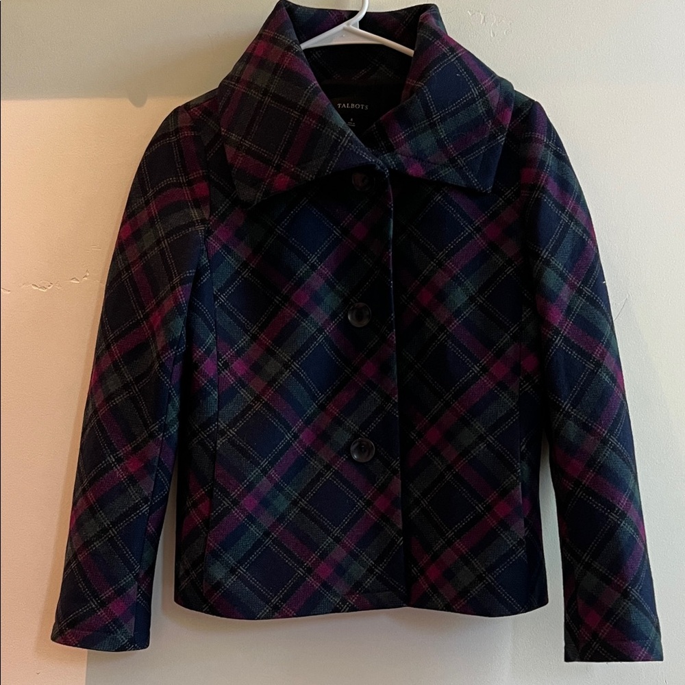 Talbots Plaid Blazer - Blue, Green and  Pink - size 6
